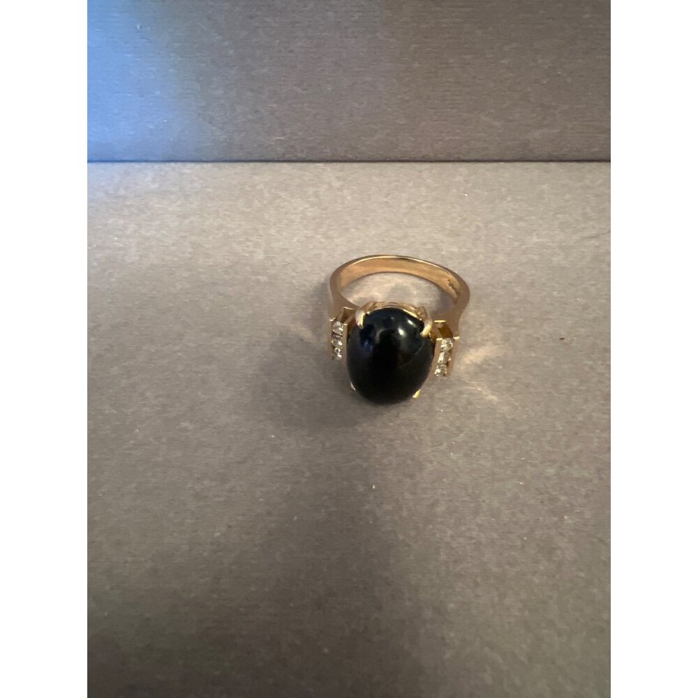 Gump's 14K Gold Oval Nephrite & Diamond Accent Cocktail Ring For Women 8.75 - Picture 14 of 14